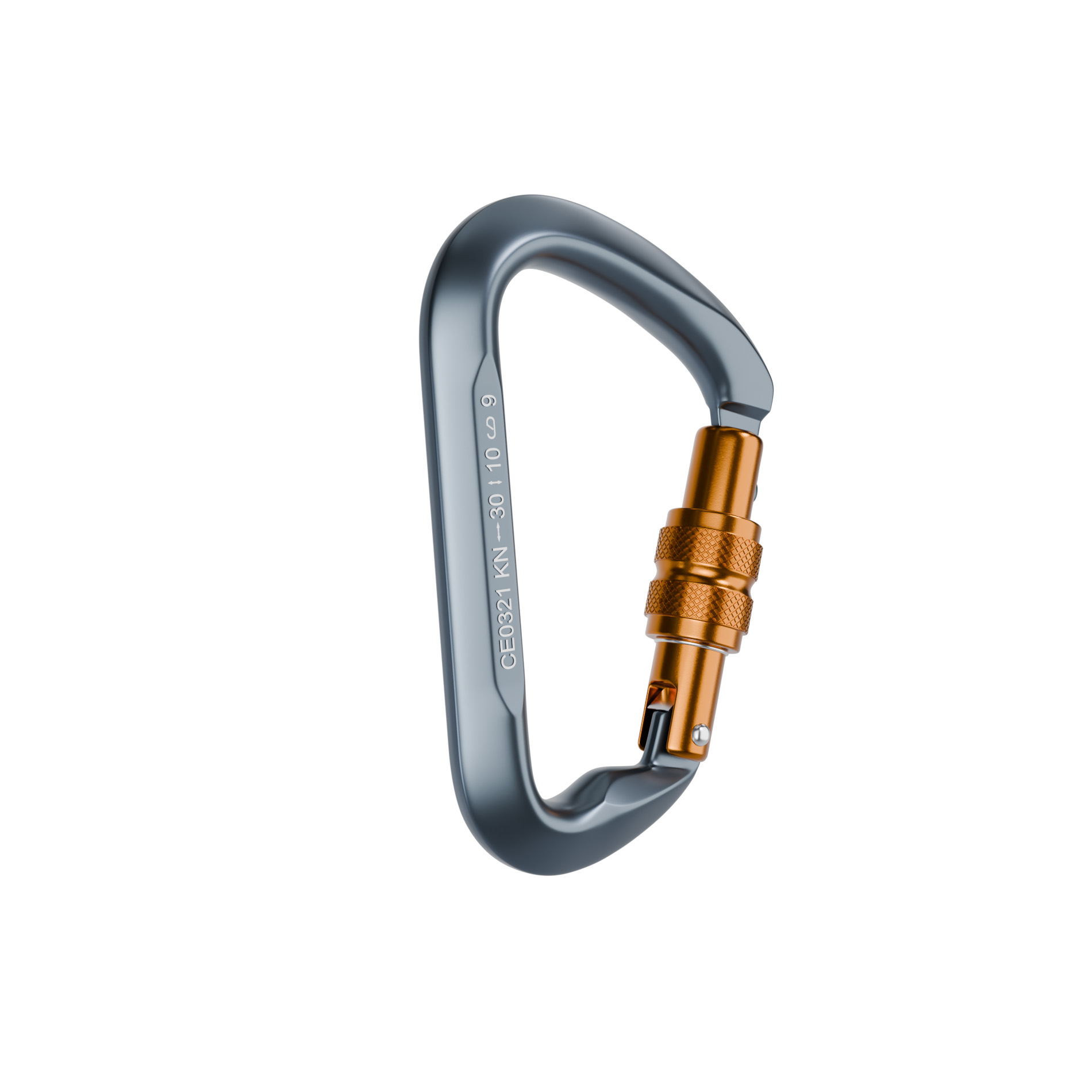 grey Rock climbing carabiner 30KN heavy duty carabiner Rappel Main Lock Large Size Auto Locking carabiner