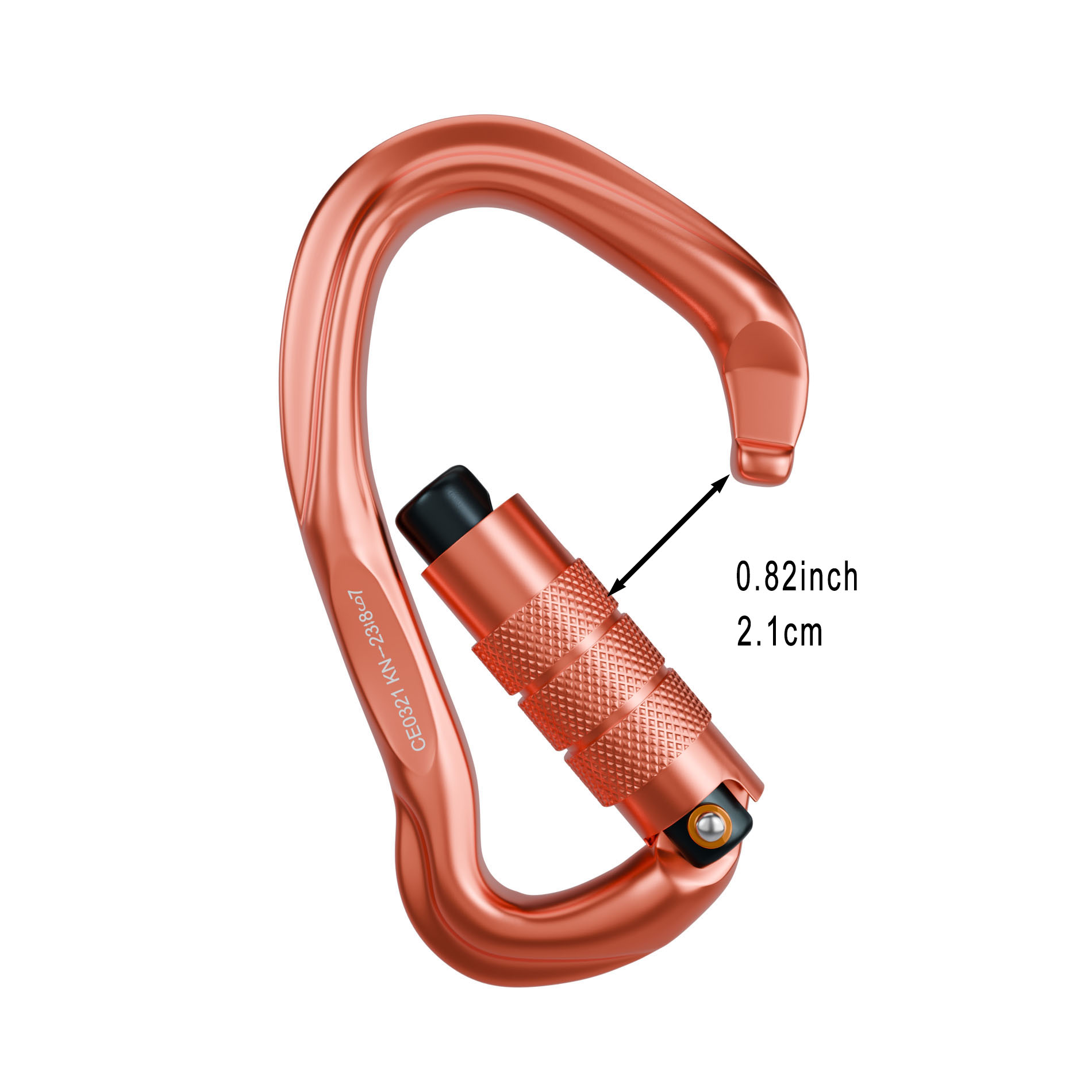 orange Auto Locking Carabiner Large Carabiner 23KN Screw Lock Carabiner for Rock Climbing, Mountaineer, Aerial Work, hiking, rappelling, locking big adult dogs, hammock, swing ,carabiner key chains