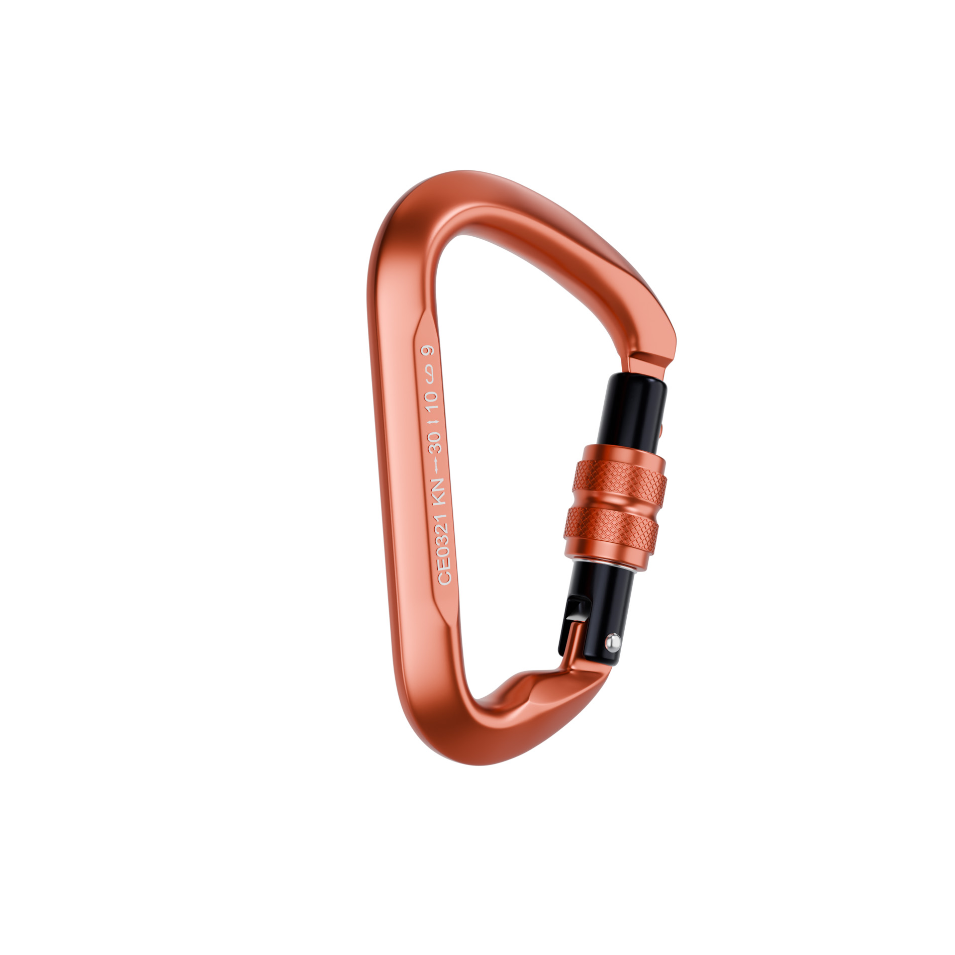 orange Rock climbing carabiner 30KN heavy duty carabiner Rappel Main Lock Large Size Auto Locking carabiner