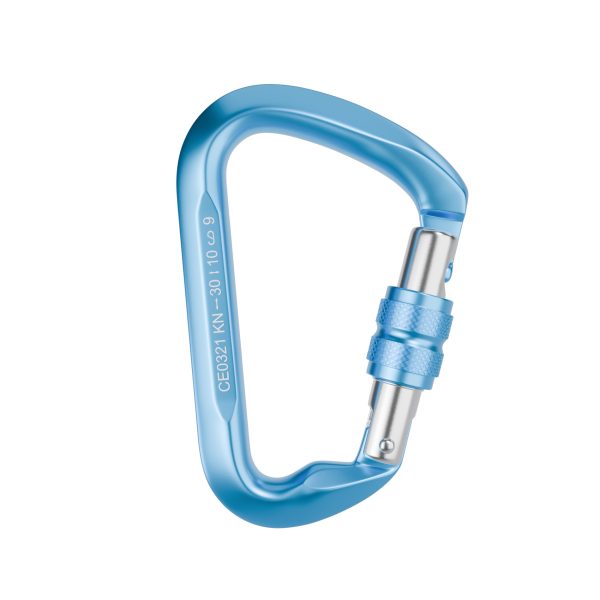 blue Rock climbing carabiner 30KN heavy duty carabiner Rappel Main Lock Large Size Auto Locking carabiner