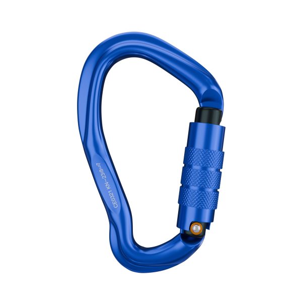 blue Auto Locking Carabiner Large Carabiner 23KN Screw Lock Carabiner for Rock Climbing, Mountaineer, Aerial Work, hiking, rappelling, locking big adult dogs, hammock, swing ,carabiner key chains