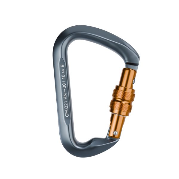 grey Rock climbing carabiner 30KN heavy duty carabiner Rappel Main Lock Large Size Auto Locking carabiner