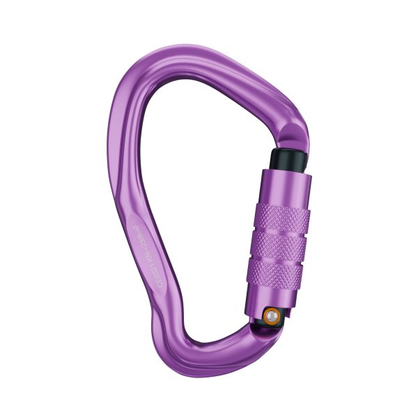 purple Auto Locking Carabiner Large Carabiner 23KN Screw Lock Carabiner for Rock Climbing, Mountaineer, Aerial Work, hiking, rappelling, locking big adult dogs, hammock, swing ,carabiner key chains