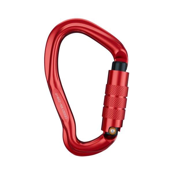red Auto Locking Carabiner Large Carabiner 23KN Screw Lock Carabiner for Rock Climbing, Mountaineer, Aerial Work, hiking, rappelling, locking big adult dogs, hammock, swing ,carabiner key chains